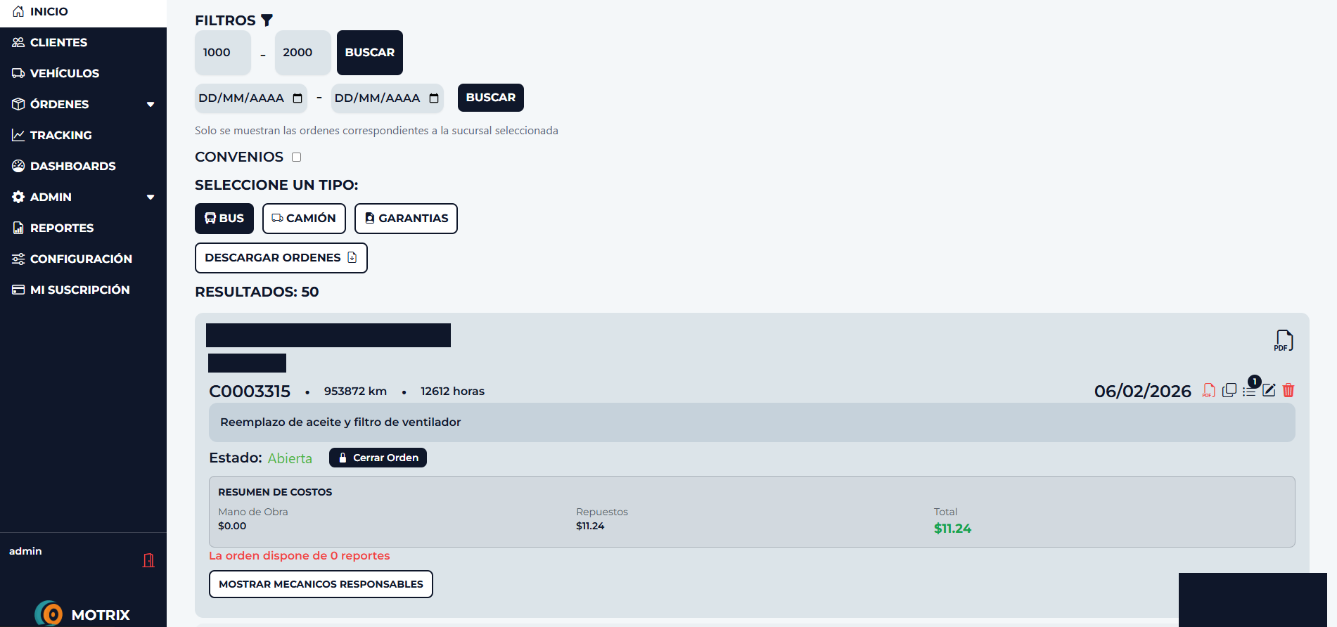 Dashboard de Motrix Latam